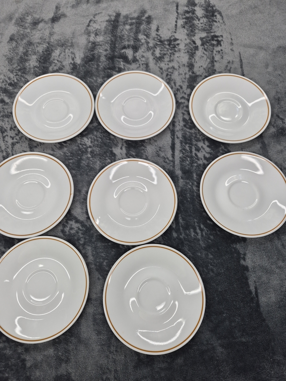 Corelle By Corning Indian Summer Saucer Thin Brown Line 6-1/4" Acent Ring 8 Pcs